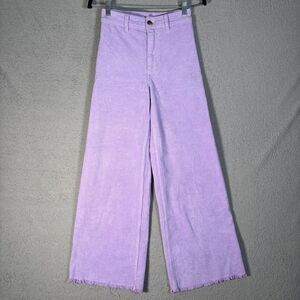 Billabong Pants Women’s 24 Wide Leg Free Fall Corduroy Pants Raw Hem Lavender
